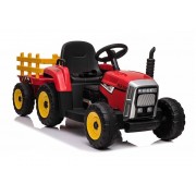Elektrinis traktorius vaikams su priekaba 12V (Raudonas)